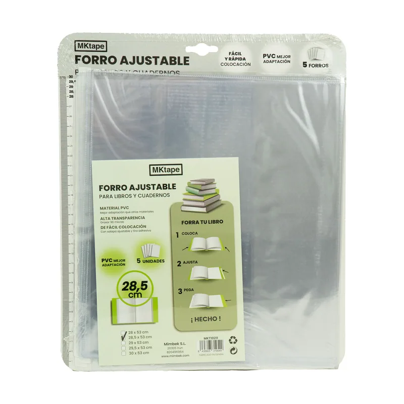 Mktape Forro de libro ajustable 28,5cm