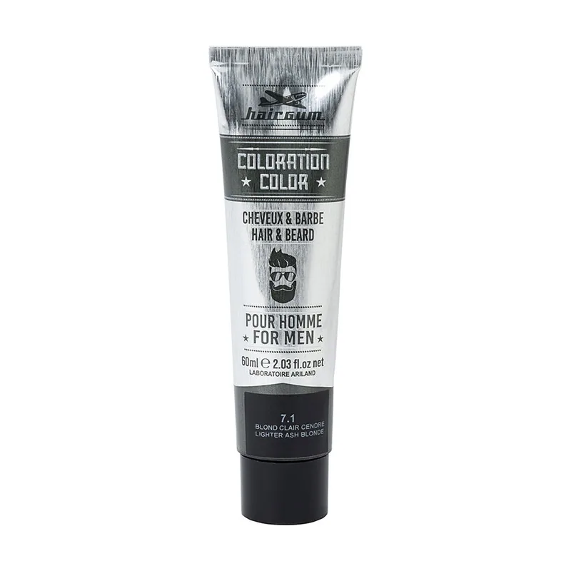Hairgum COLORATION tinte para barba y cabello #7.1-Rubio Claro Ceniza
