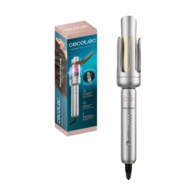 Cecotec Rizador de Pelo Automático con Cable SurfCare Magic Waves Style. 41W
