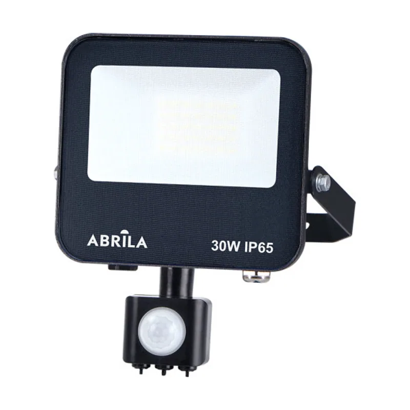 Abrila c/sensor boiro 30w 6500k neg 3000l led smd ip65 orientable 19,5x15,5x6cm