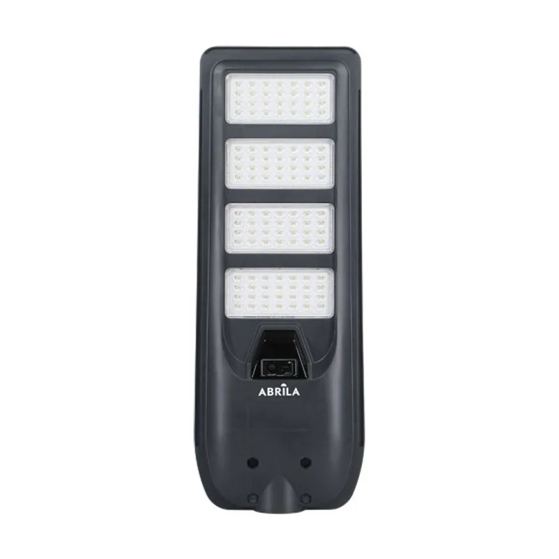Abrila Farola led solar bazan 300w 6500k gris 3980lm ip65 c/mando y sensor movimiento y crepuscular 64x24x6cm