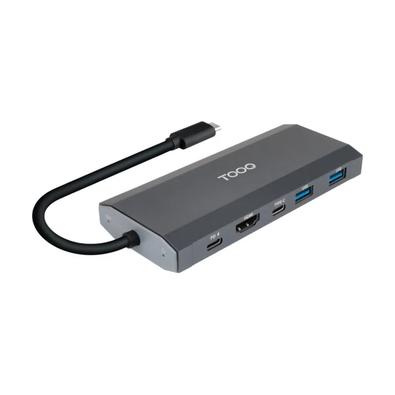 Tooq Caja externa para SSD M.2 NGFF/NVMe + HUB USB 3.2 Gen2 con 1xUSB-C/PD + 2xUSB-A + USB-C + HDMI
