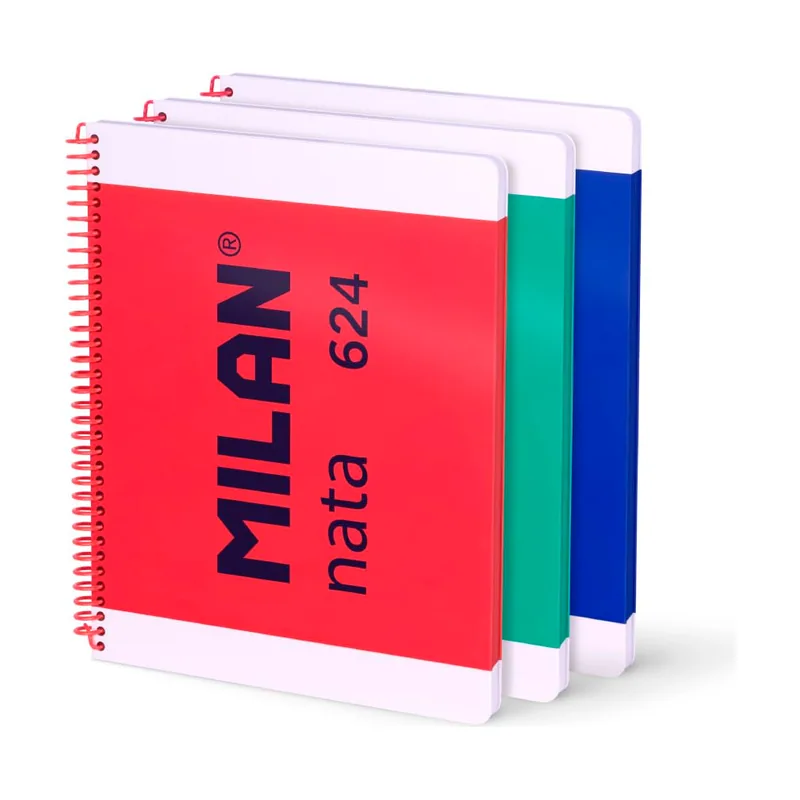 Milan MILAN® Pack 3 cuadernos A4 con espiral y tapa dura