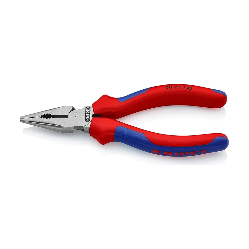Knipex 08 21 185 Alicate universal en punta recubiertos de plástico negro atramentado 185 mm
