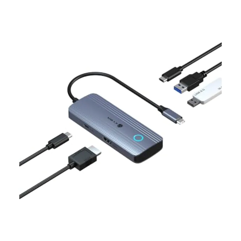 ICY BOX IB-DK4081-SO Alámbrico USB 3.2 Gen 1 3.1 Gen 1 Type-C