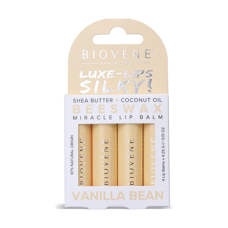Biovène Beeswax Vanilla Bean Bálsamos Labiales Pack 4 pz