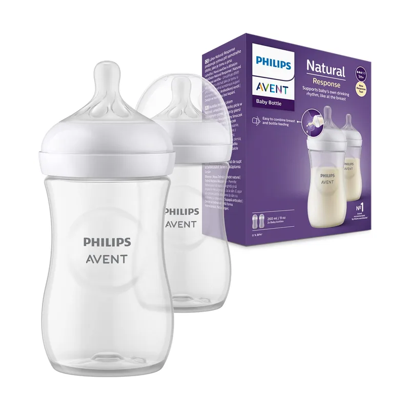 Philips Avent Biberón Natural Response 2 biberones para bebés recién nacidos de 260 ml
