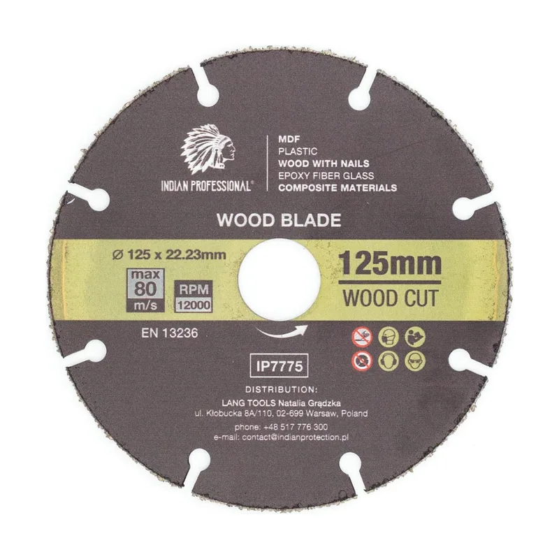 Indian professional Hoja cortada de madera de diamante 125x1,5x22,23 mm