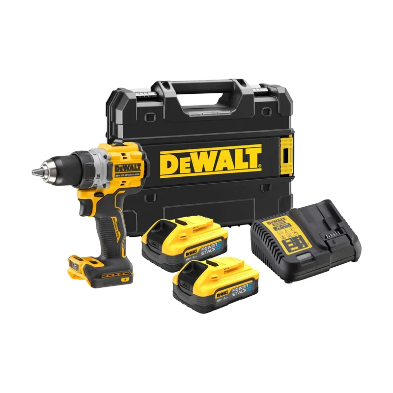 DeWalt Taladro atornillador 18 V 90 Nm 2 x 5,0 Ah Powerstack en estuche TSTAK