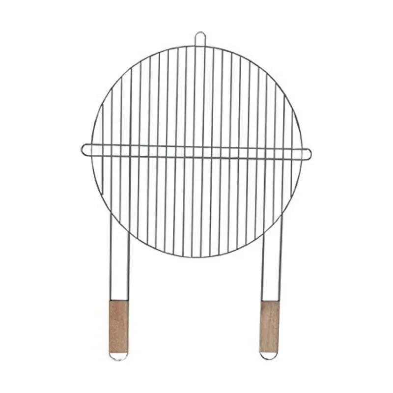 Floraland Parrilla redonda de 46 cm con 2 asas de madera