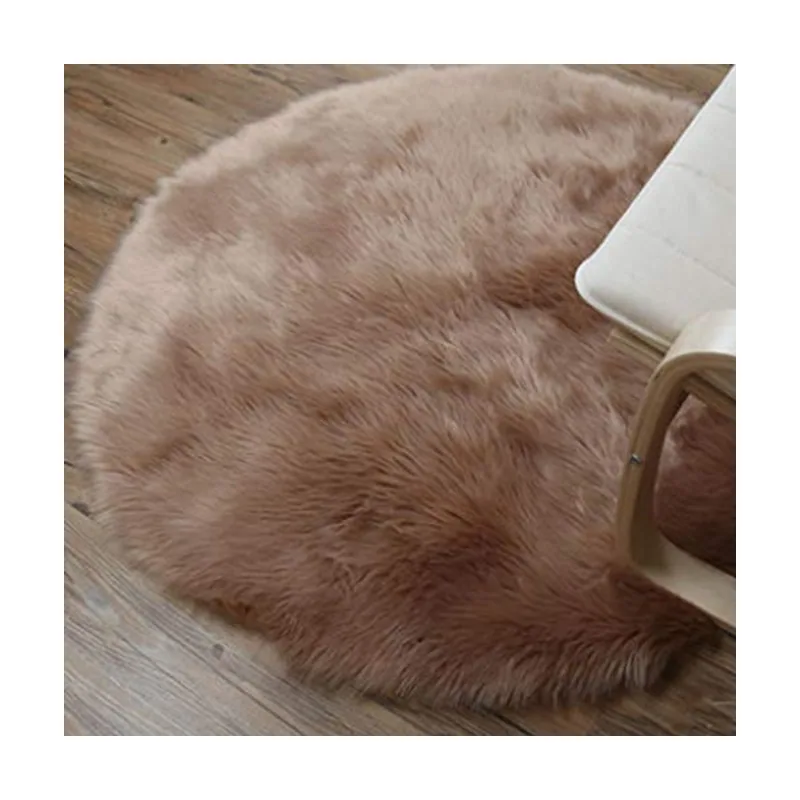Imou RUG ZI Ling Shop Alfombra Redonda de Peluche Blanca Alfombra Suave Peluda de Peluche Alfombra Moderna de Estilo casero Alfombra de Dormitorio mullida C