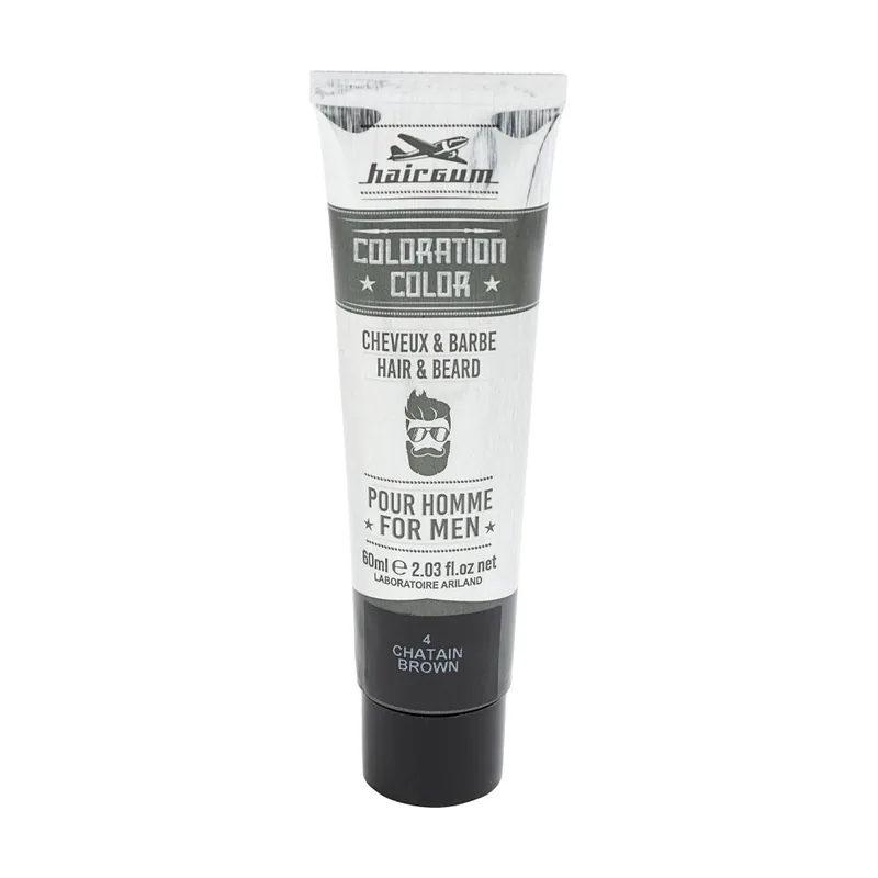 Hairgum COLORATION tinte para barba y cabello #4-Castaño