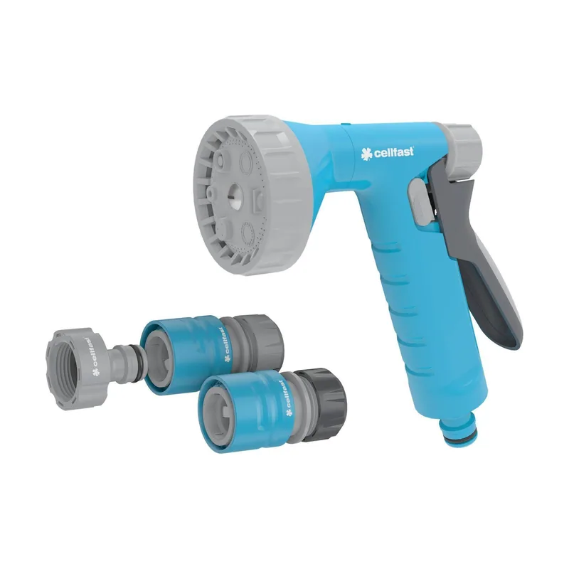 Cellfast Pistola De Riego Set Aspersor De Césped Para Césped Flores Plantas Conexión Rápida Conexión Rain cellPRO 1/2"