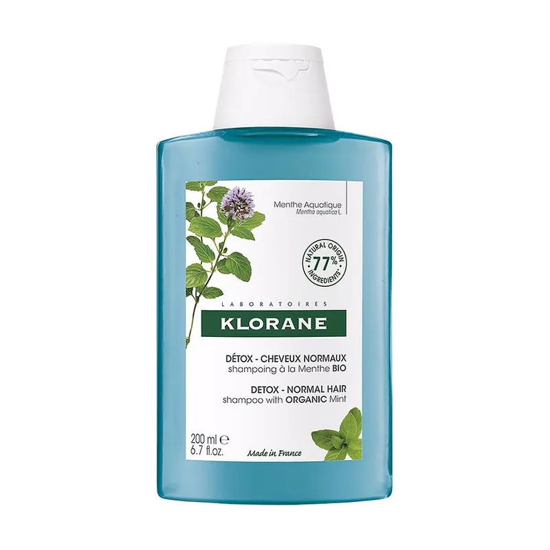Klorane A LA MENTA BIO champú detox para cabello normal 200 ml