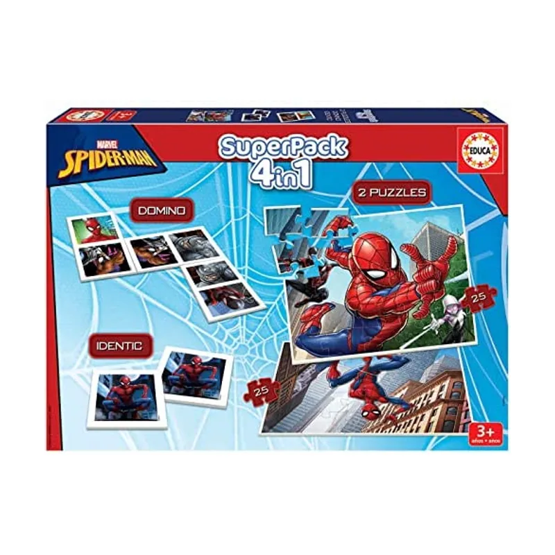 Educa Superpack Spiderman Marvel 4 en 1