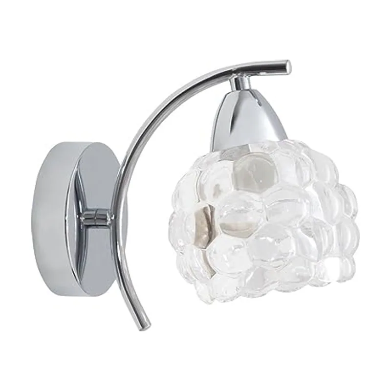Lumit Aplique de pared de cristal TULIPA GLASS acabado Cromo INTERLUSA