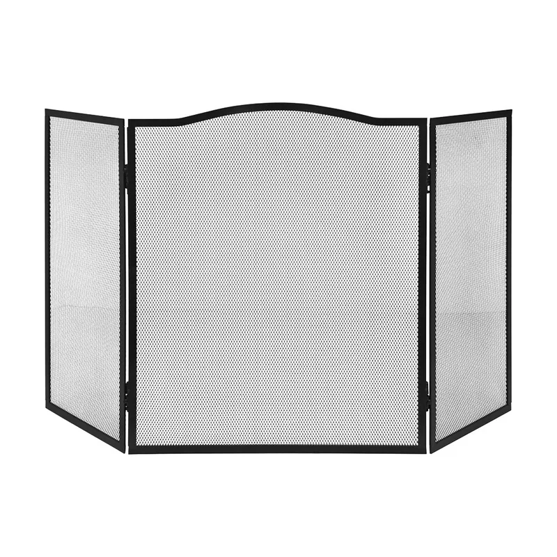 EDM Rejilla salvachispas plegable negro 101 x 0,5 x 61 cm
