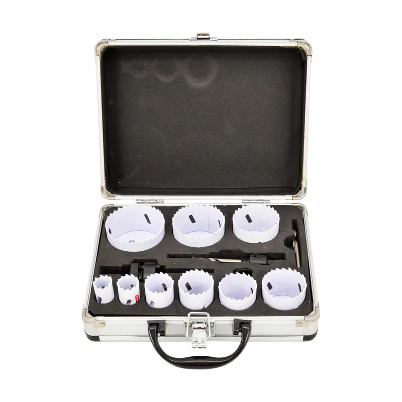 Awtools Conjunto de brocas bimetálicas en maletín metálico 13 piezas 19-64mm línea