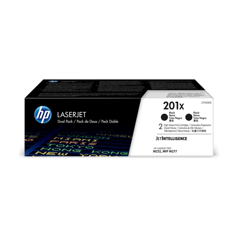 HP Pack de 2 cartuchos de tóner 201X