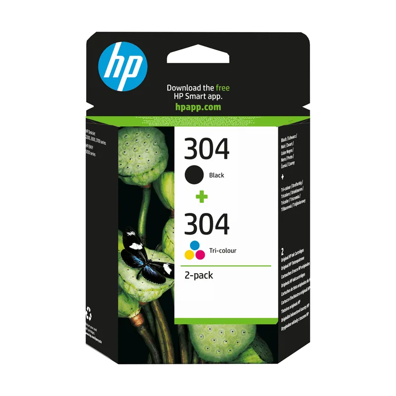 HP Pack de 2 Cartuchos de tinta 304 Negro y Tri-color