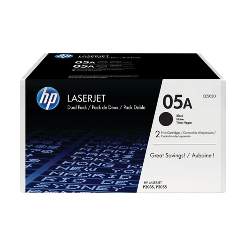 HP Pack de 2 cartuchos de tóner 05A