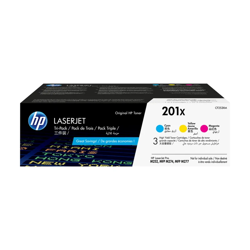 HP Pack de 3 cartuchos de tóner 201X