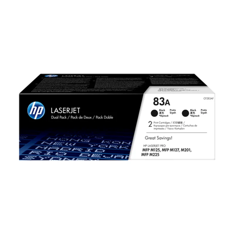 HP Pack de 2 cartuchos de tóner 83A