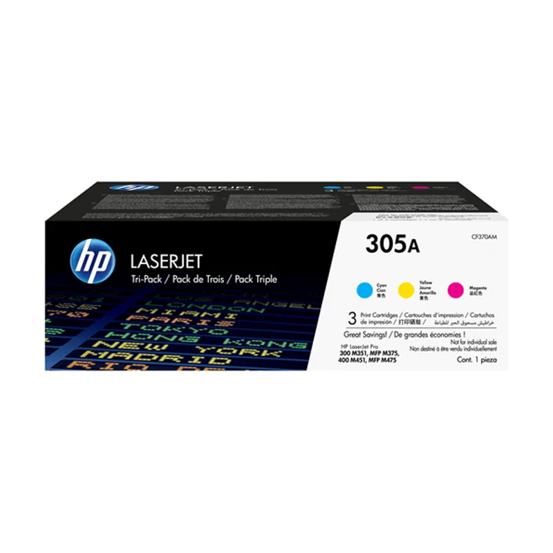 HP Pack de 3 cartuchos de tóner 305A