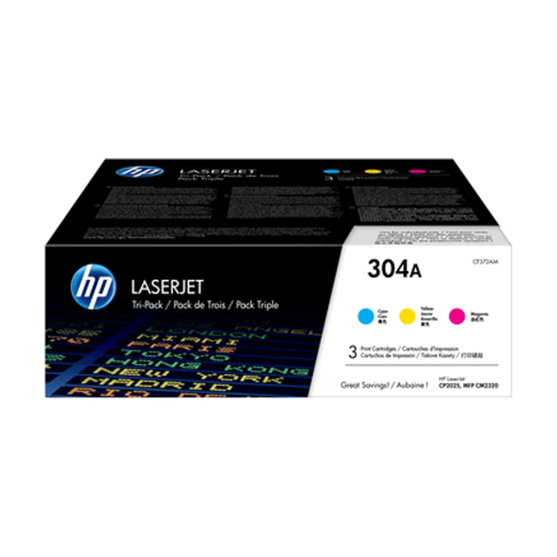 HP Pack de 3 cartuchos de tóner 304A