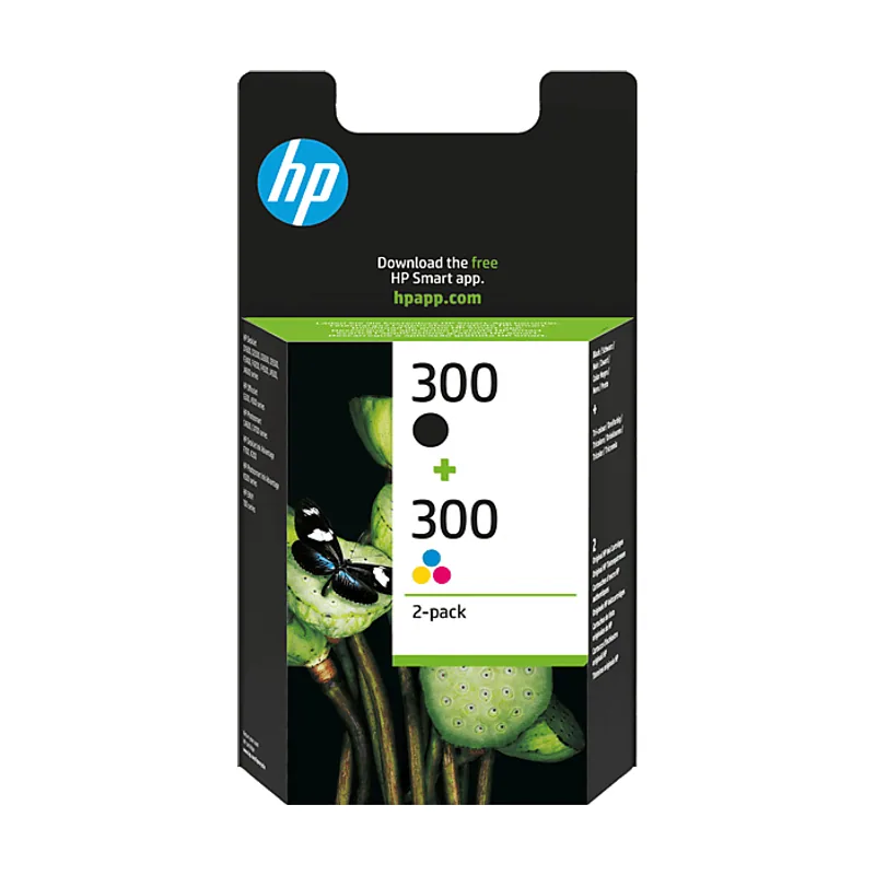 HP Pack de 2 cartuchos de tinta 300 Negro y Tri-color