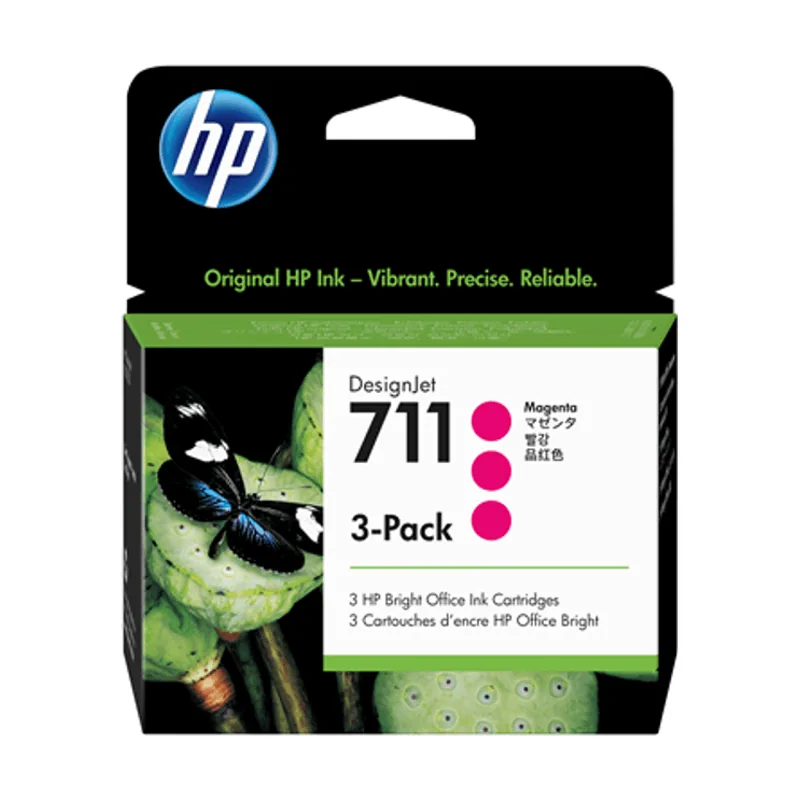 HP Pack de 3 cartuchos de tinta Designjet 711 de 29 ml Magenta