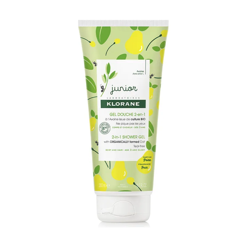 Klorane JUNIOR gel de baño cabello y cuerpo #pera