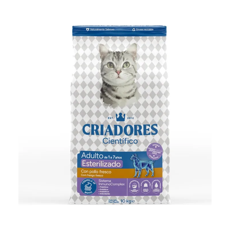 Criadores 10 kg Científico Adulto Esterilizado Pollo pienso