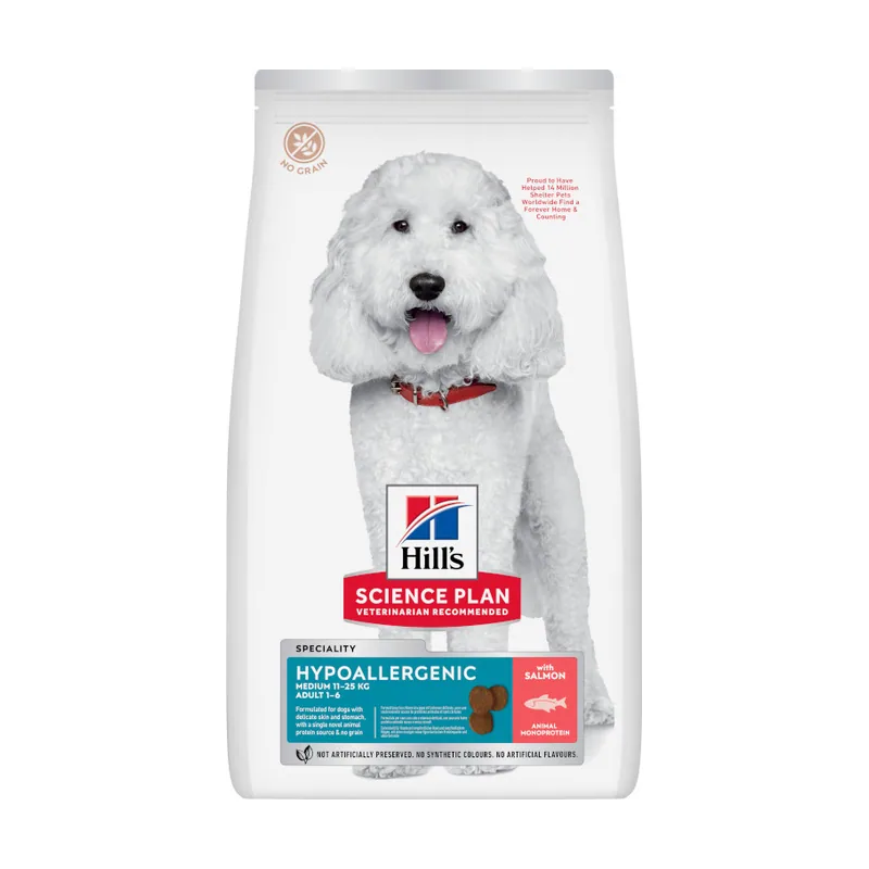 Hill's 2.5 kg Science Plan Adult Medium Hypoallergenic Salmón pienso