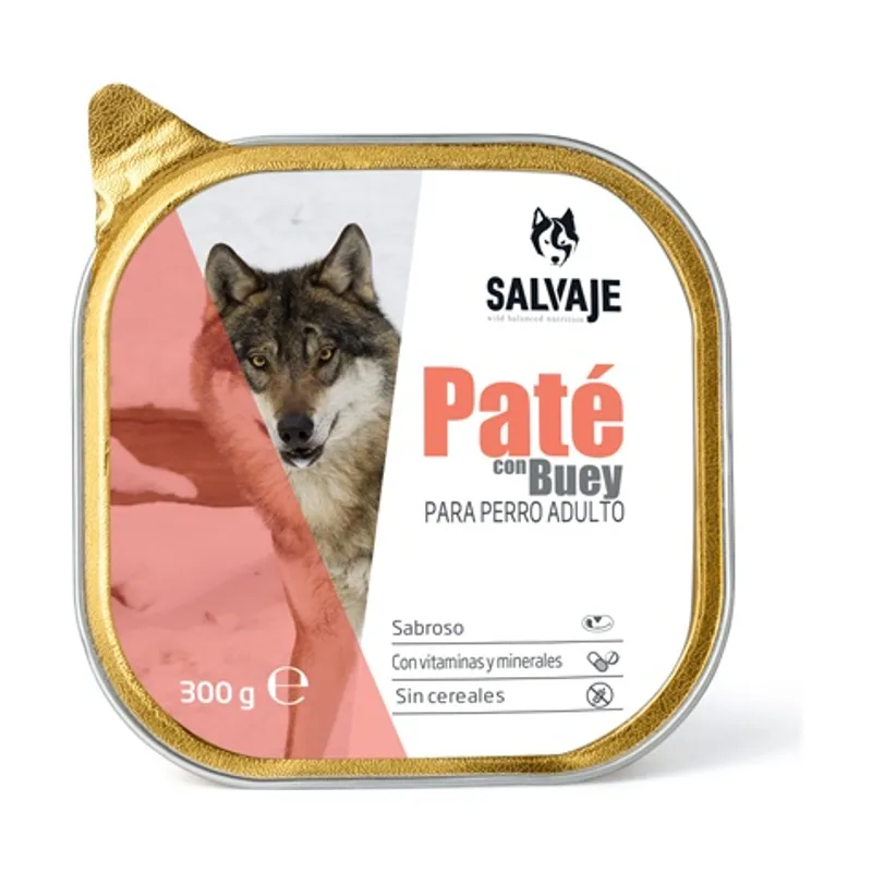 Salvaje 300 g Adulto Buey en Paté tarrina