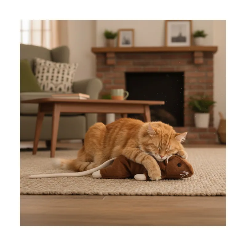 Tootoy! Ratón de Peluche Suave Gigante Marrón para gatos