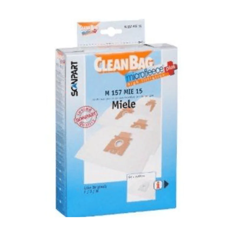 Scanpart Bolsas de aspirador M 157 MIE 15 TYP F-J-M compatible con aspiradores Miele