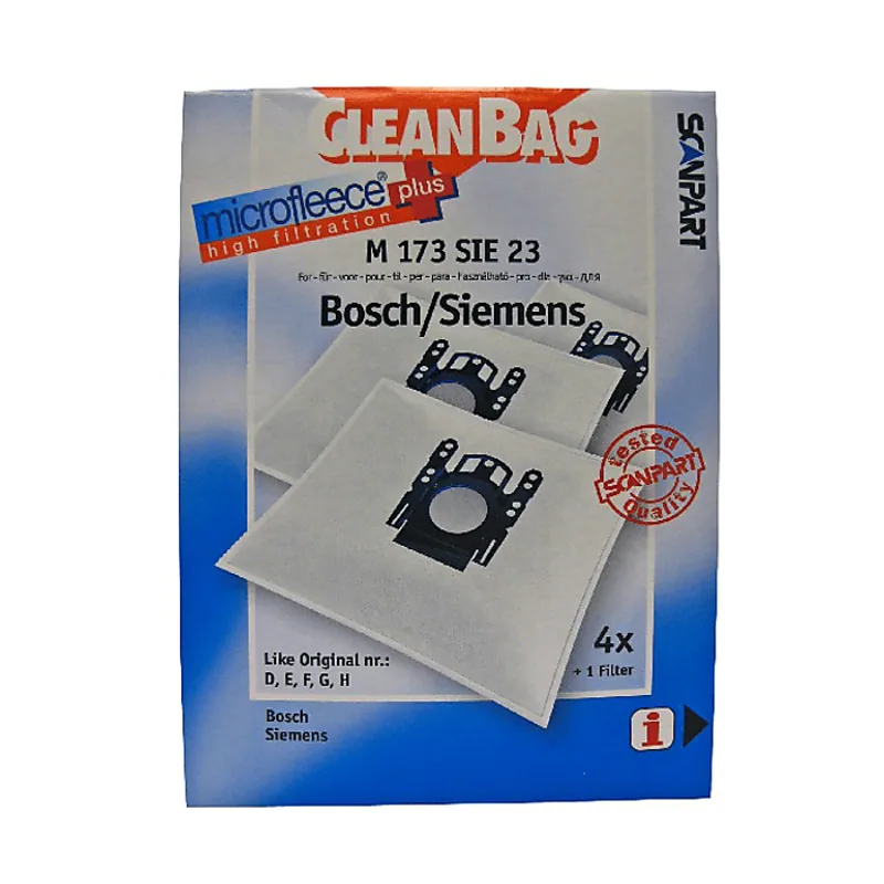 Scanpart Bolsas de aspirador M173SIE23 compatible con aspiradores Bosch y Siemens