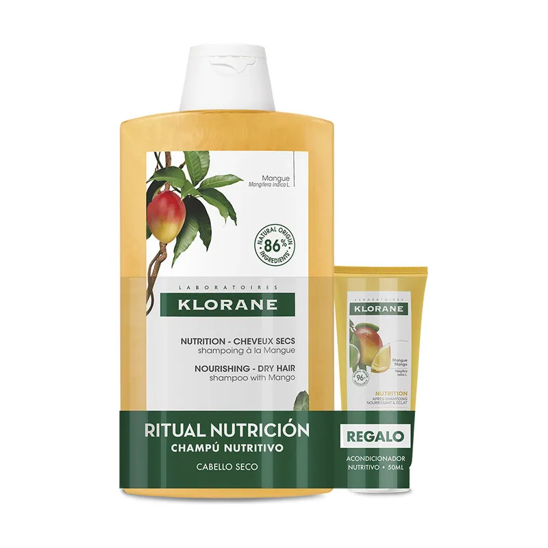 Klorane AL Mango Champú + Acondicionador Estuche 2 pz