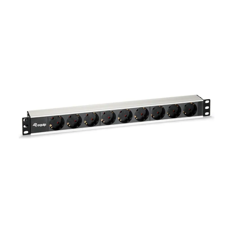Equip Regleta Alimentacion Aluminio Rack 19" 1U 9 Tomas