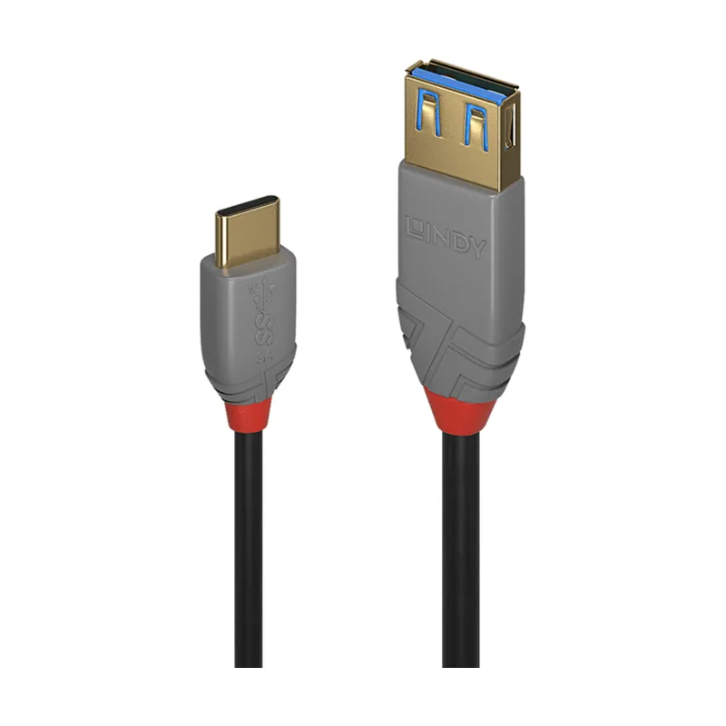 Lindy 0.15M USB 3.1 C TO A Adapter Cable Anthra Line