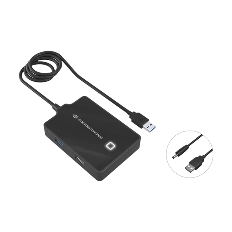 Conceptronic HUB USB 2.0 & 3.0 HUBBIES10B 4 Puertos Y Cable