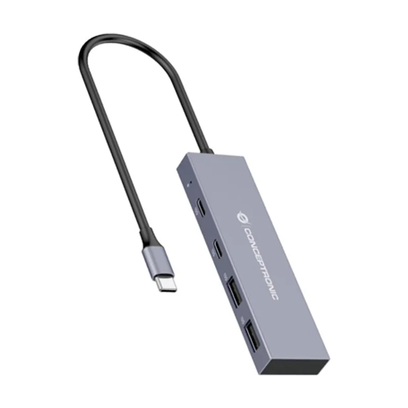 Conceptronic HUB USB 3.2 HUBBIES13G 2 Puertos USB 3.2 USB-C 2 Puertos USB-A Carcasa DE Aluminio