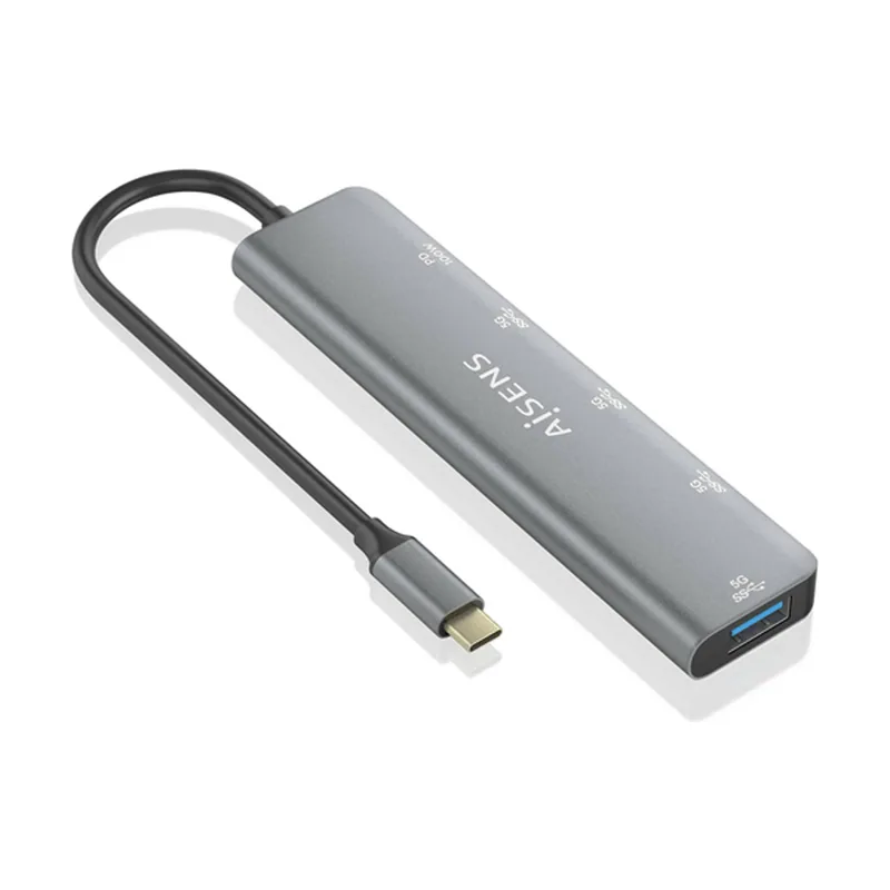 Aisens Hub USB 3 2 Gen1 5G USB C USB C M 1xUSB C PD100W H 1xUSB C H 3xUSB A H