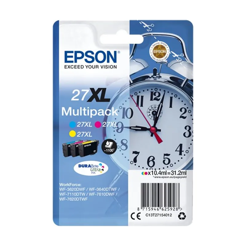 Epson Pack Cartuchos 27XL CYAN/AMARILLO/MAGENTA C13T27154012