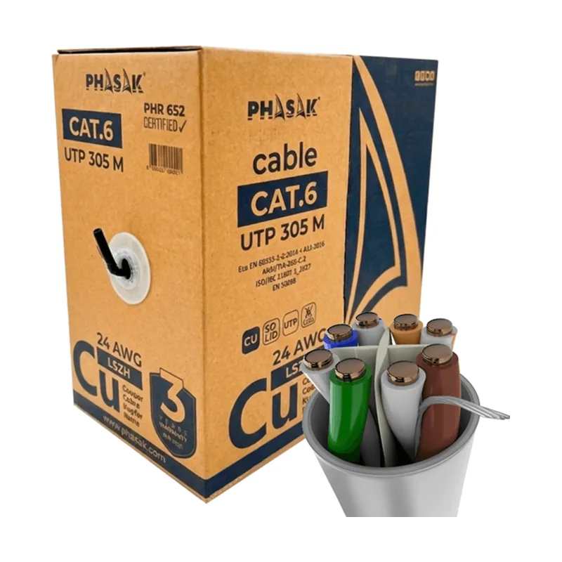 Phasak PHR 652 cable de red Gris 305 m Cat6 U UTP