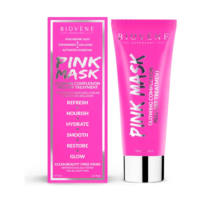 Biovène PINK MASK glowing complexion peel-off treatment 75 ml
