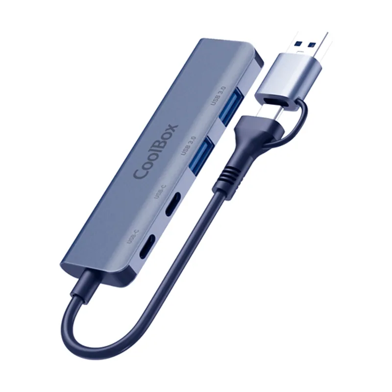 Coolbox HUB4 Lite USB-C/A 4 Puertos Aluminio