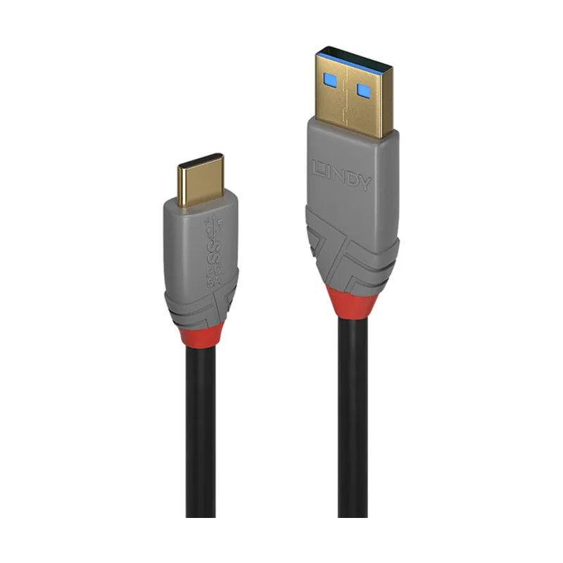 Lindy 3m USB 3.2 Type A to C Cable 5A PD Anthra Line