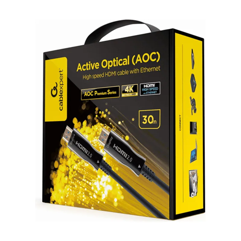 Gembird Cable HDMI DE Alta Velocidad CON Optica Activa AOC CON Ethernet 30 M